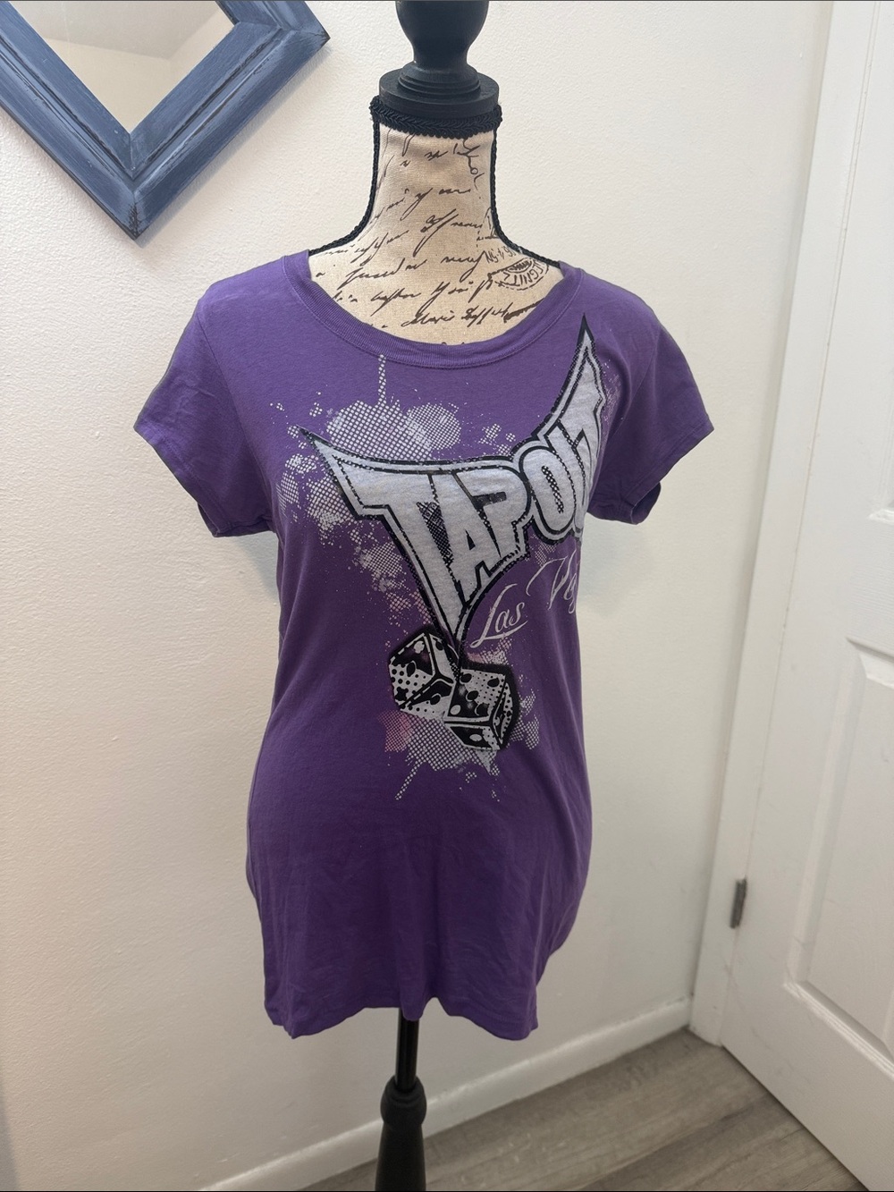 Tapout Purple Graphic Tee with Dice and Logo